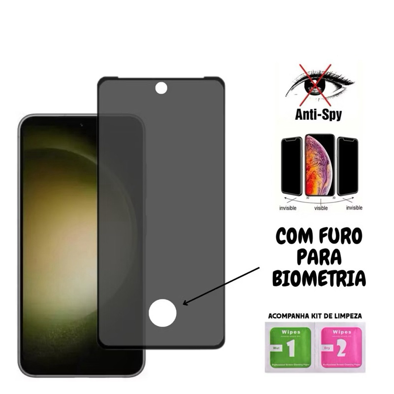 Película de vidro 3D Privacidade Anti com furo Spy Para Samsung Galaxy S20 S21 S22 S23 S24 S25 S26 Plus FE Ultra em Oferta na Shopee