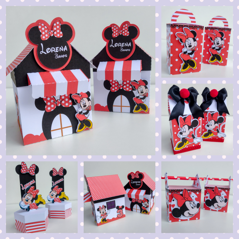Caixas Personalizada Minnie Vermelha  – Lembrancinha / Mesversário / Festa Infantil / Aniversário