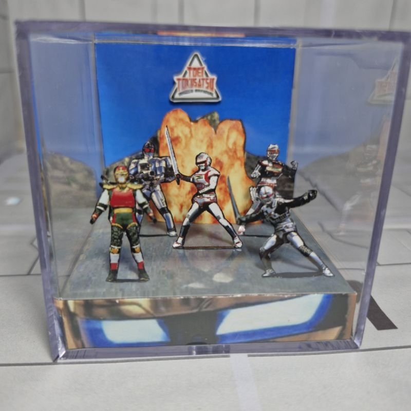Diorama Jaspion Jiraiya Jiban Gavan Spielvan Cubo 6cm