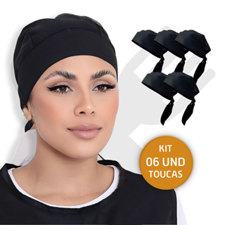 Kit Com 6 Touca Bandana Chef Unissex Cozinha Padaria Restaurante 100% Oxford em Oferta na Shopee