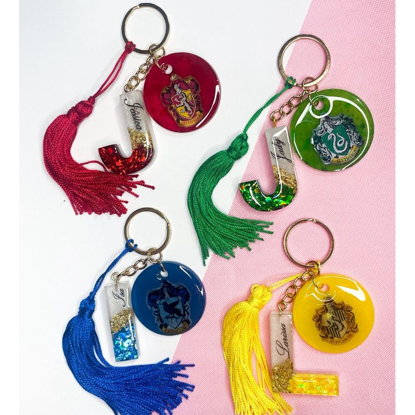 Chaveiro Personalizado Harry Potter - Chaveiro de resina com nome Grifinória, Sonserina, Lufa Lufa e Corvinal