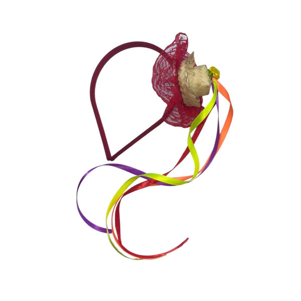 Tiara Infantil Festa Junina Mini Chapéu De Palha