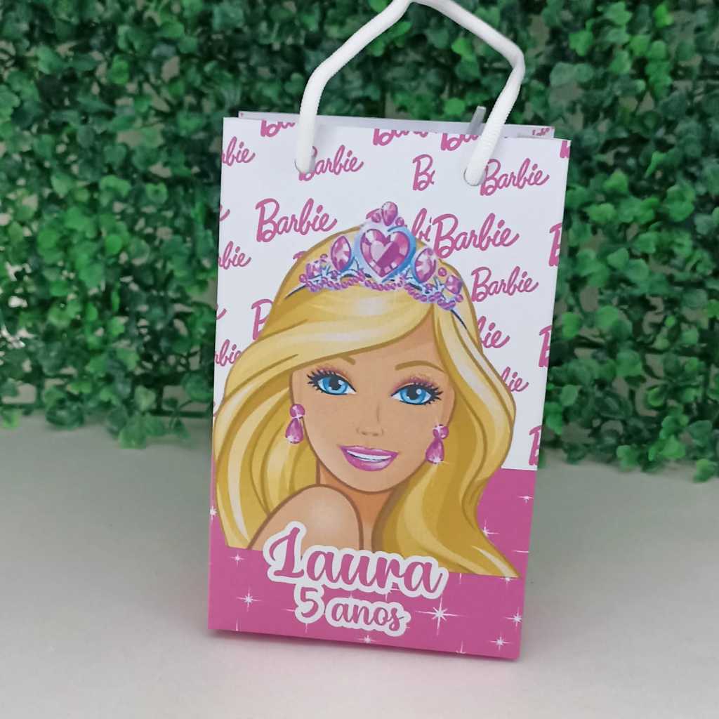 Sacolinha Surpresa Barbie - Personalizado - Lembrancinha - Festa Infantil /- COM ALÇA