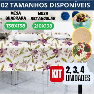 Toalha de Mesa Plástica para Cozinha Quadrada e Retangular Impermeável Fácil de Limpar