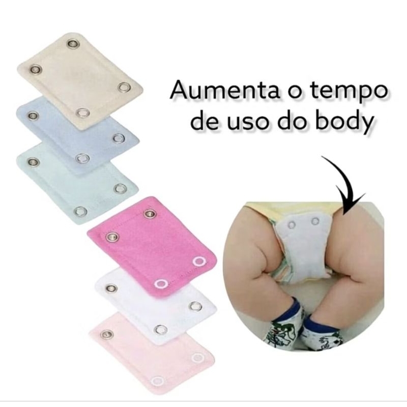 kit 3 Extensor de Body de Bebê Alongador de Body Menino Menina