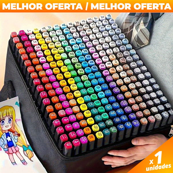 Kit Caneta Colorida De Ponta Dupla Conjunto De Canetas De Aquarela Especial Com Estojo 24/...