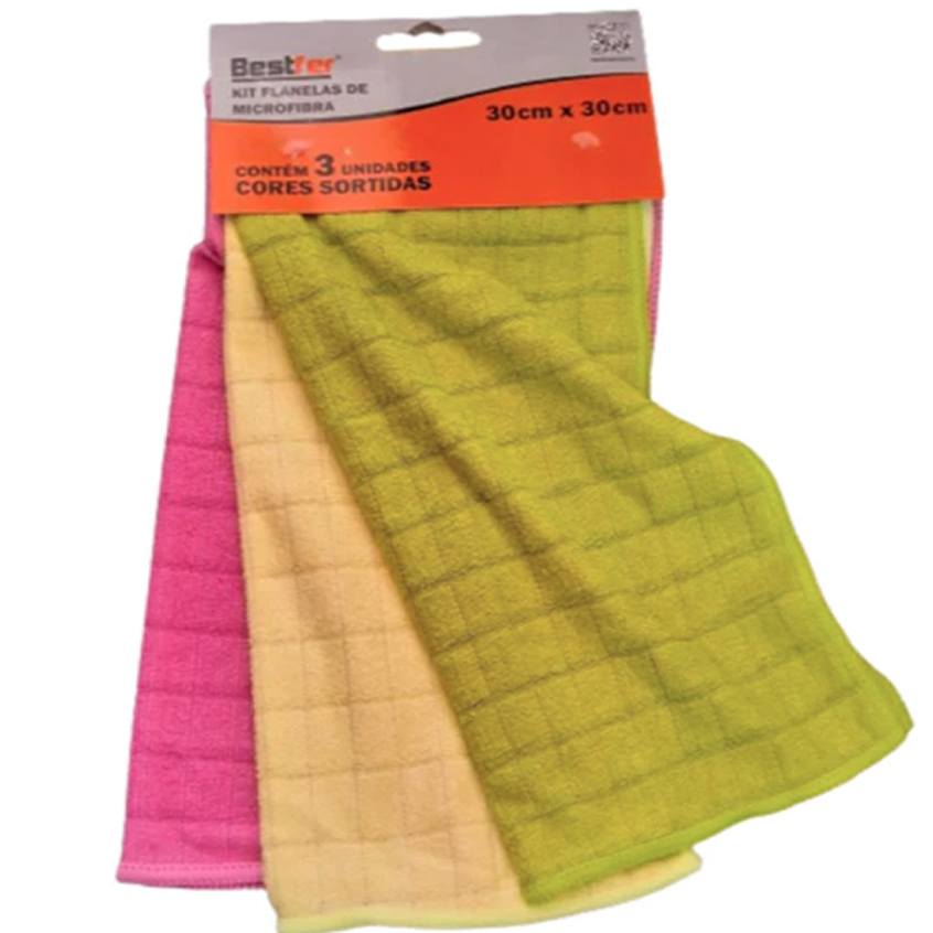 Flanela Microfibra 3 Peças Multiuso Limpeza Casa Cozinha Auto Carro Moto Bike Limpa Telas E Muito + em Oferta na Shopee