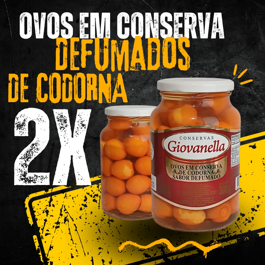 Kit 2 Ovo De Codorna Em Conserva Defumados 300g Giovanella