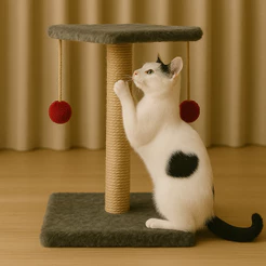 Arranhador para Gatos com Brinquedo Poste Resistente Design Exclusivo