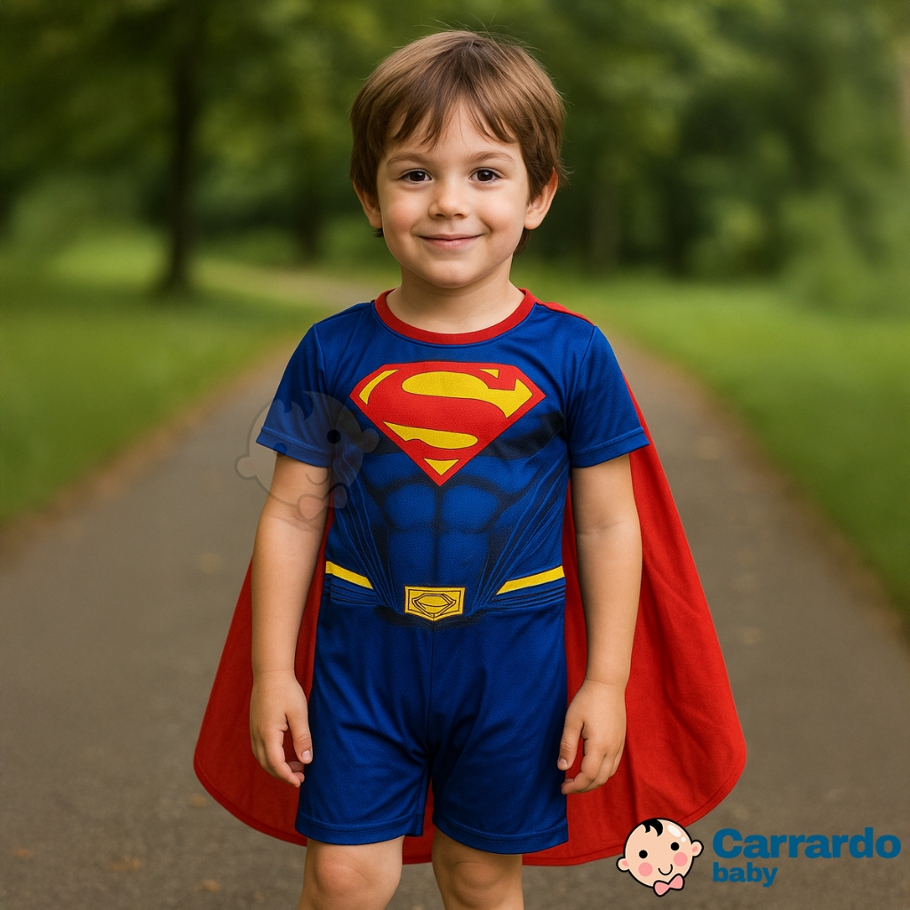 Fantasia Infantil Menino Super Heróis Barata SuperMan Temática Masculina Achadinhos Criança