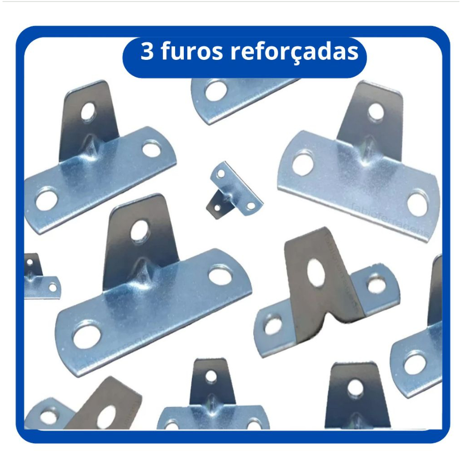 Kit 50 ou 100 Cantoneira Zincada Com 3 Furos Reforçada Para Fixar Moveis em Oferta na Shopee