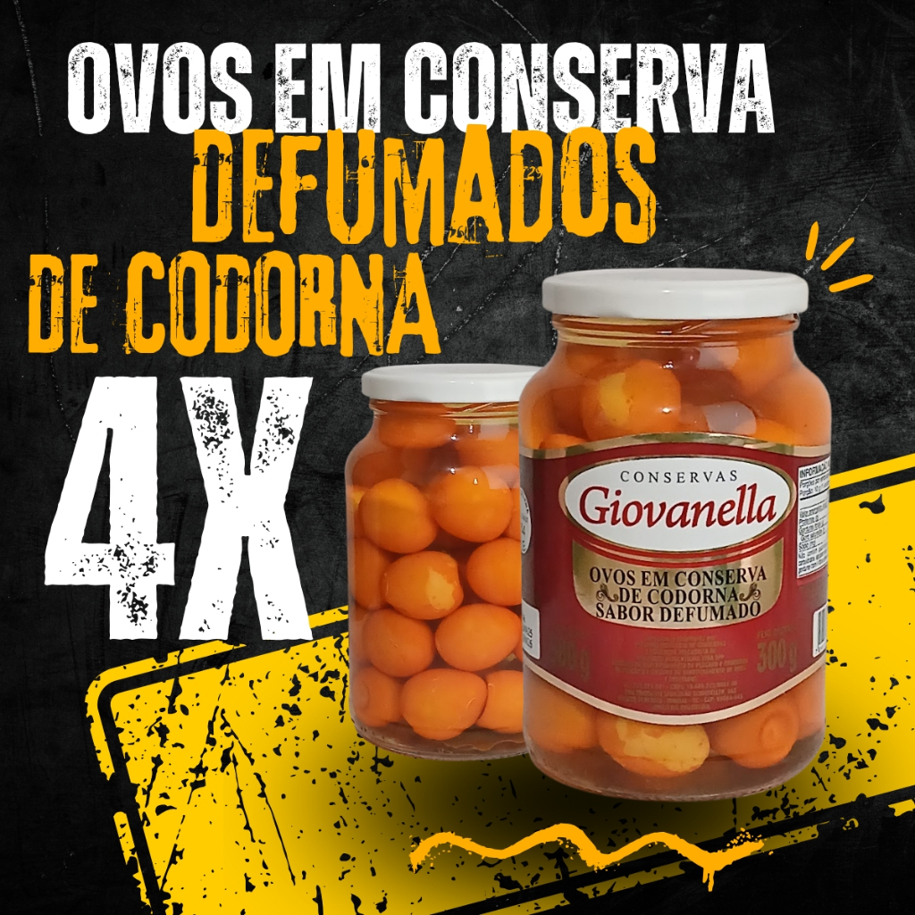 Kit 4 Ovo De Codorna Em Conserva Defumados 300g Giovanella