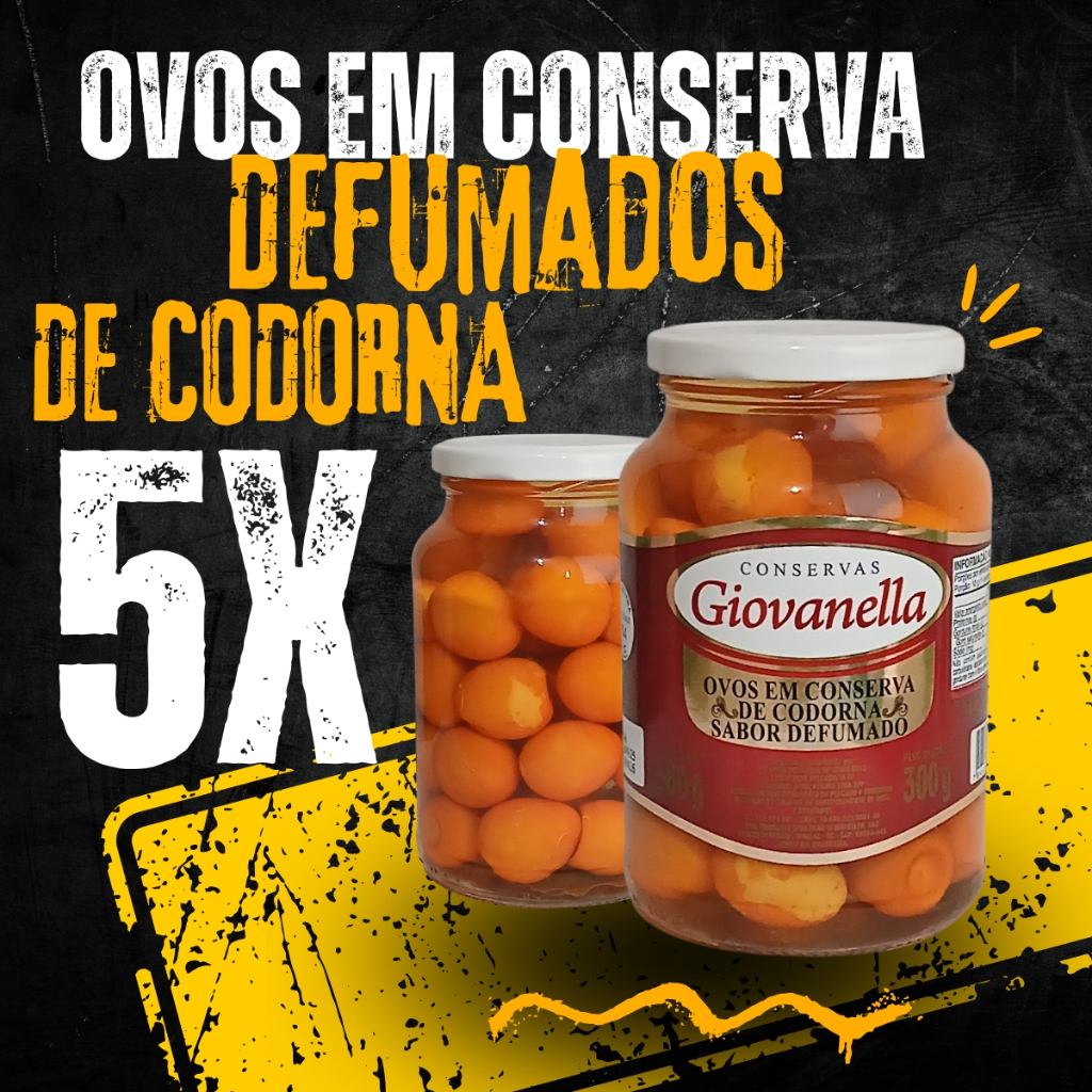 Kit 5 Ovo De Codorna Em Conserva Defumados 300g Giovanella