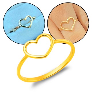 Anel Coração Vazado Delicado De Moeda Antiga Dourado em Oferta na Shopee