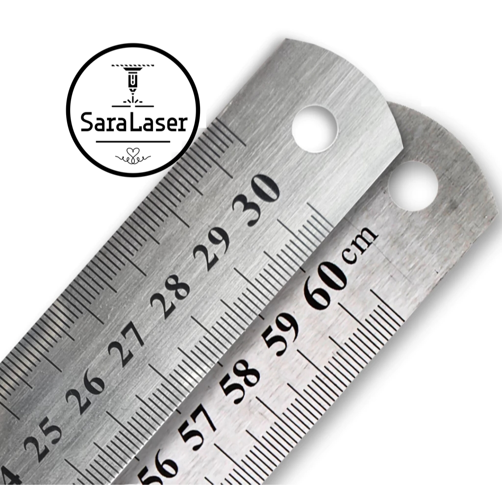 Régua de Aço Inox 30cm ou 60cm - Medição Precisa p/ Artesanato, Scrapbook e Oficina