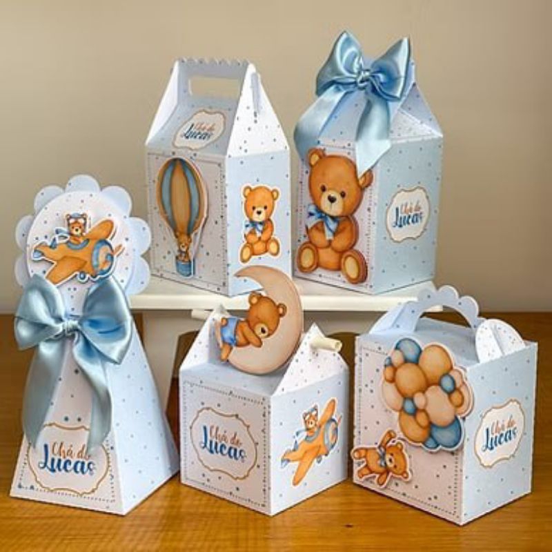 KIT FESTA cha revelaçao ou chá de bebê Personalizado pegue e Monte Lembrancinhas- Caixinha Personalizadas cursinho