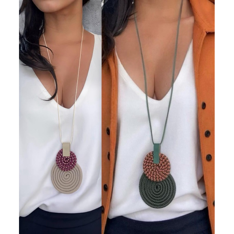 Colar Maxicolar Feminino Longo Artesanal Color Mandala Variado