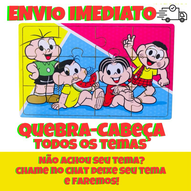 Jogos Quebra Cabeça Infantil - Desenhos - Em Madeira Mdf - Criança - Escolha o seu em Oferta na Shopee