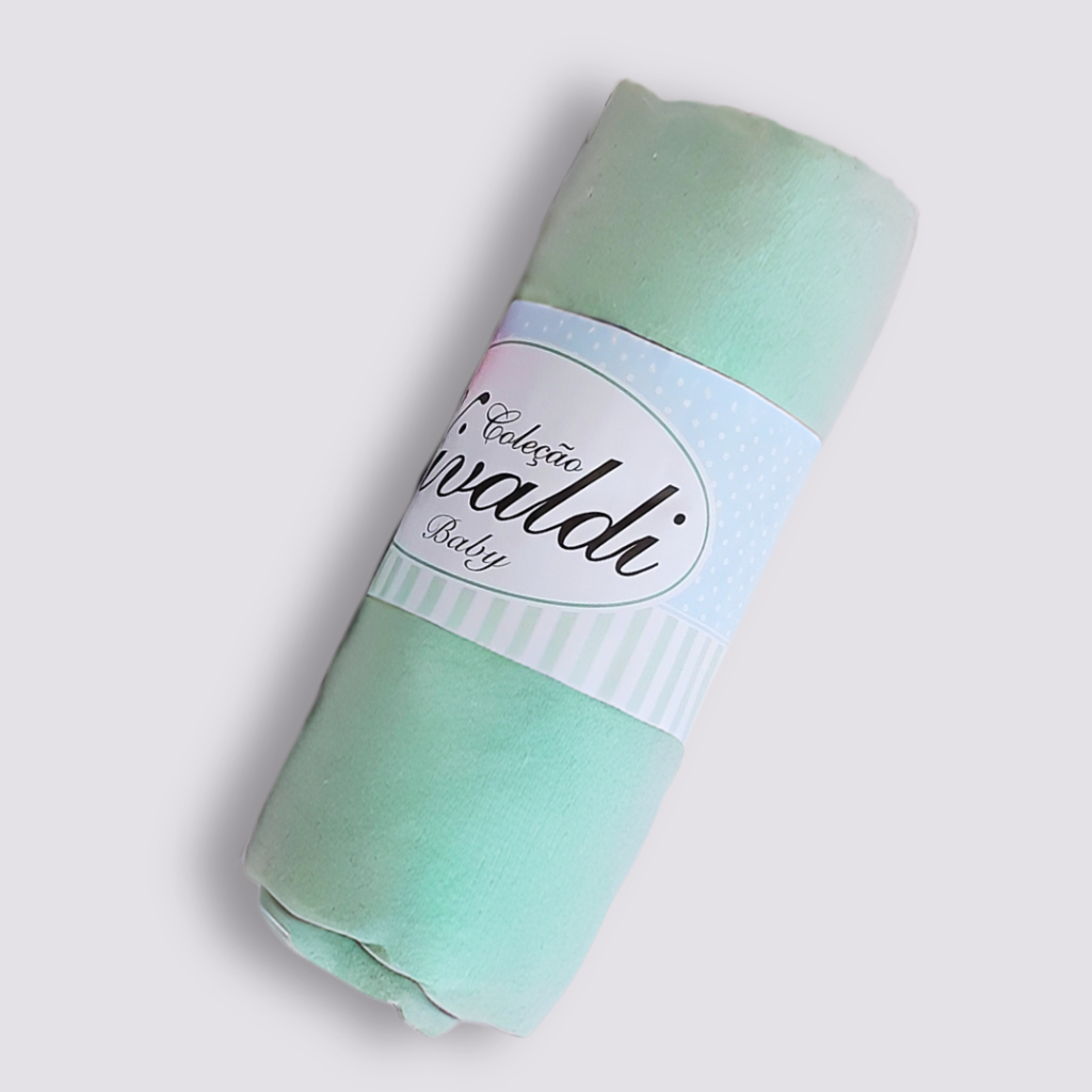 Lençol de Berço Verde Padrão Americano com Elástico 100% Algodão Fio 30/1 Penteado para Bebê