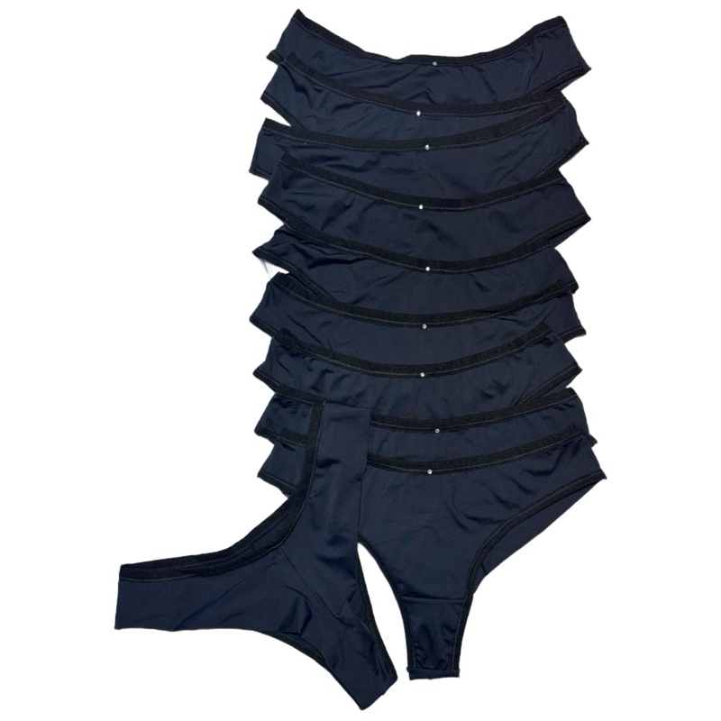 Kit com 10 calcinhas fio duplo em Poliamida e forro 100% algodão em Oferta na Shopee