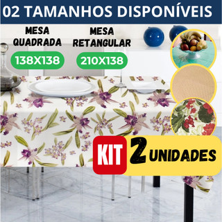 KIT COM 2 toalhas plásticas para mesa impermeável facil de limpar e resistente Estampa Sortida