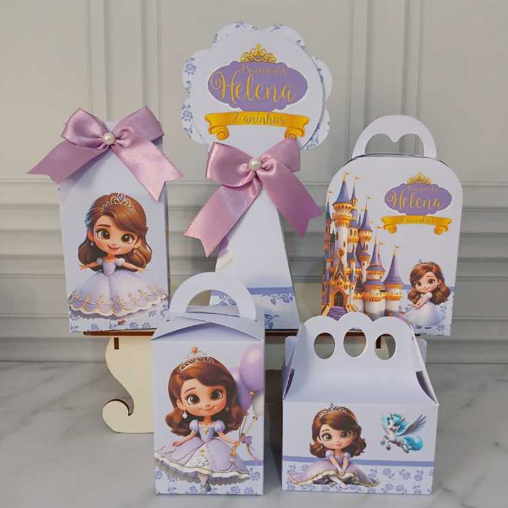 Kit Personalizados Princesa Sofia Menina PEGUE E MONTE Lembrancinha Kit Festa Kit Caixa Aniversário