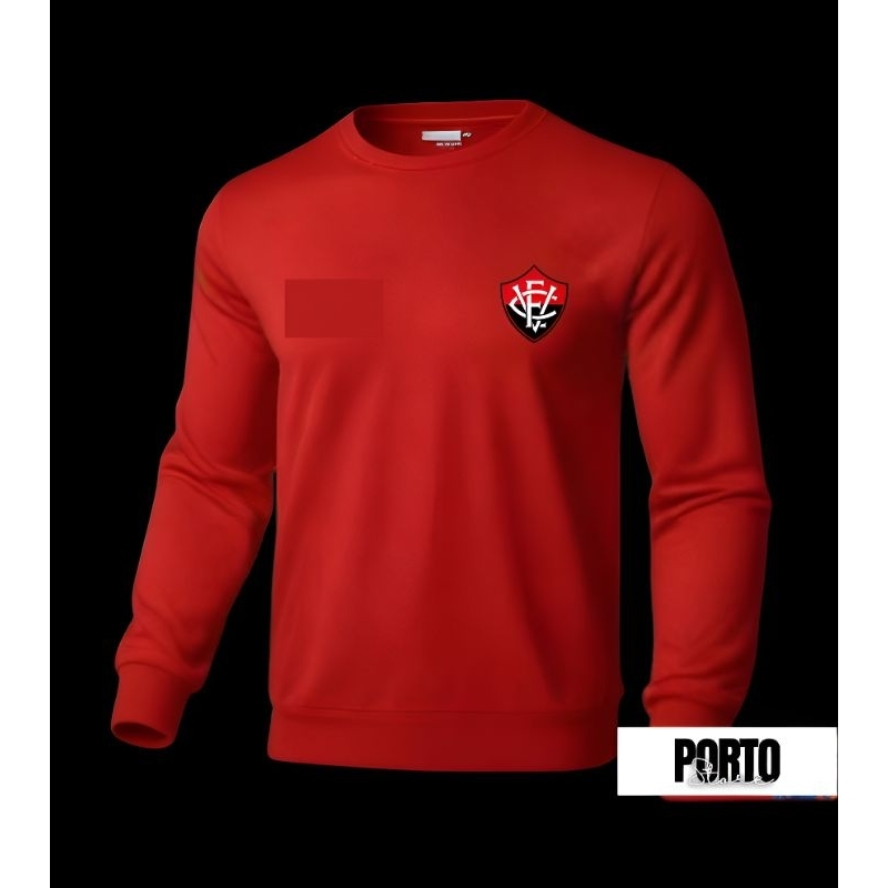 Blusa de frio moletom gola redonda sem capuz vitória top personalizado