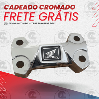 Cadeado Mancal Mesa Mesinha de Guidao Titan Fan Start Cg Cargo 125/150/160 CROMADA LISA + ADESIVO em Oferta na Shopee