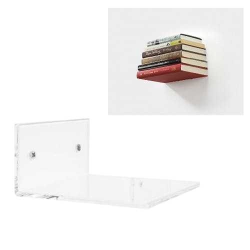 Suporte invisível de livros bibliocanto L estante nicho parede decorativo