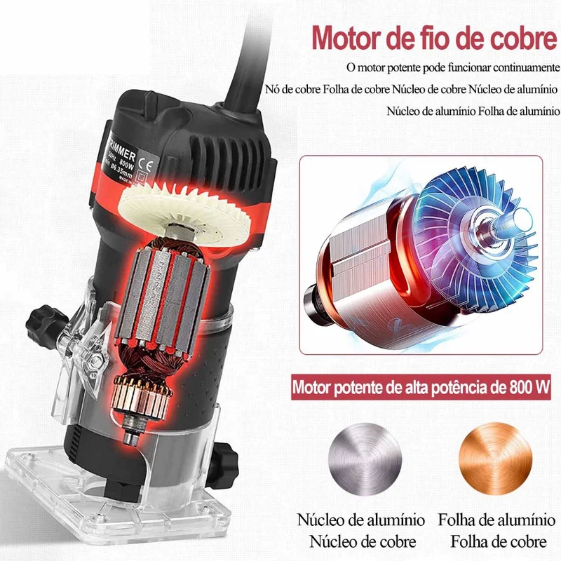 Kit Tupia Manual Laminadora 800w com Jogo de 15 Fresas 6mm — foto 6