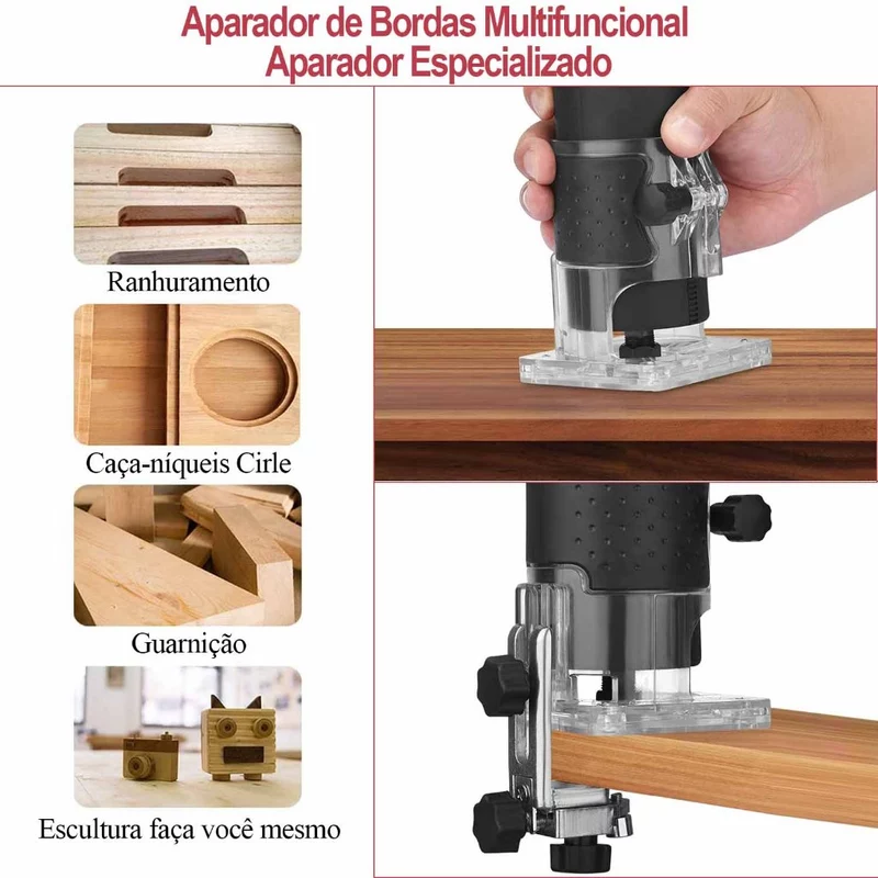 Kit Tupia Manual Laminadora 800w com Jogo de 15 Fresas 6mm — foto 3