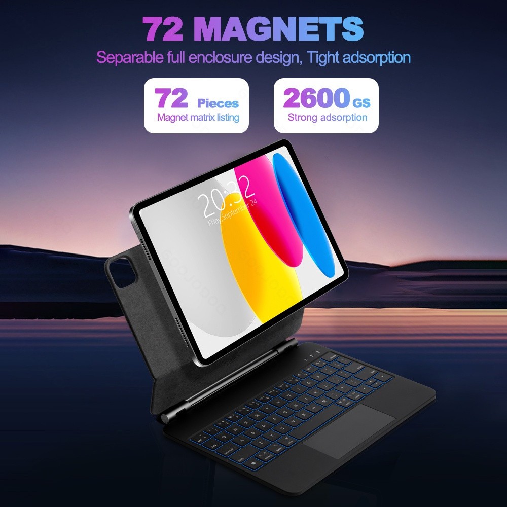 Teclado Mágico para ipad Pro 11 10.9 Air 4 5 Air6 2025 12 th Gen Mini6 Caso Teclado Bluetooth Sem Fio - detalhe