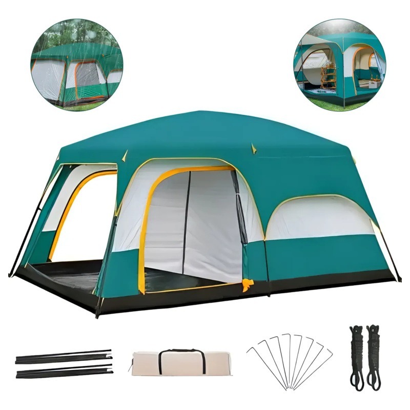 Barraca Camping Acampamento 10-16 Pessoas Grande Varanda Para 430*305cm Luxe Tenda Familiar
