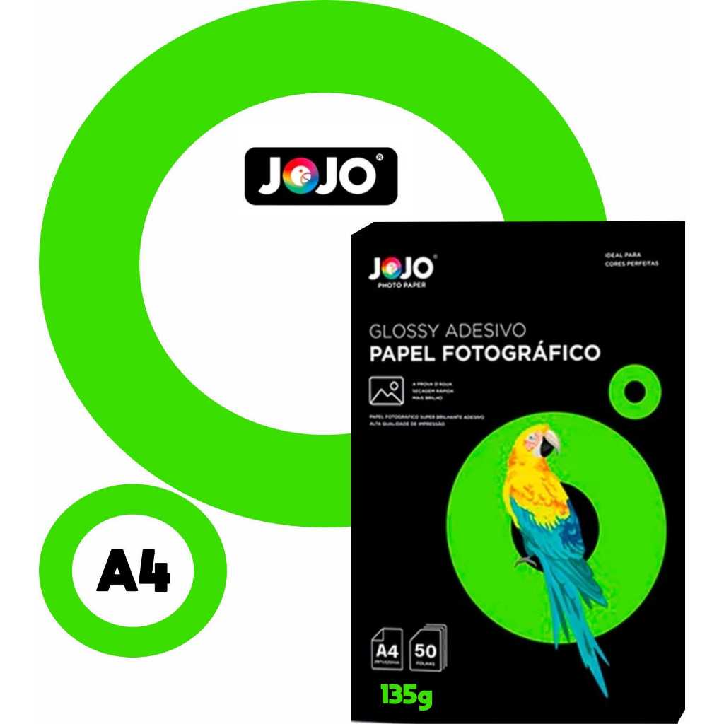 Papel Fotografico Glossy Adesivo Brilho 115g e 135g em Oferta na Shopee