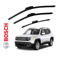 Kit Palheta Limpador Jeep Renegade 2016 2017 2018 2019 2020 + Traseiro Original Bosch