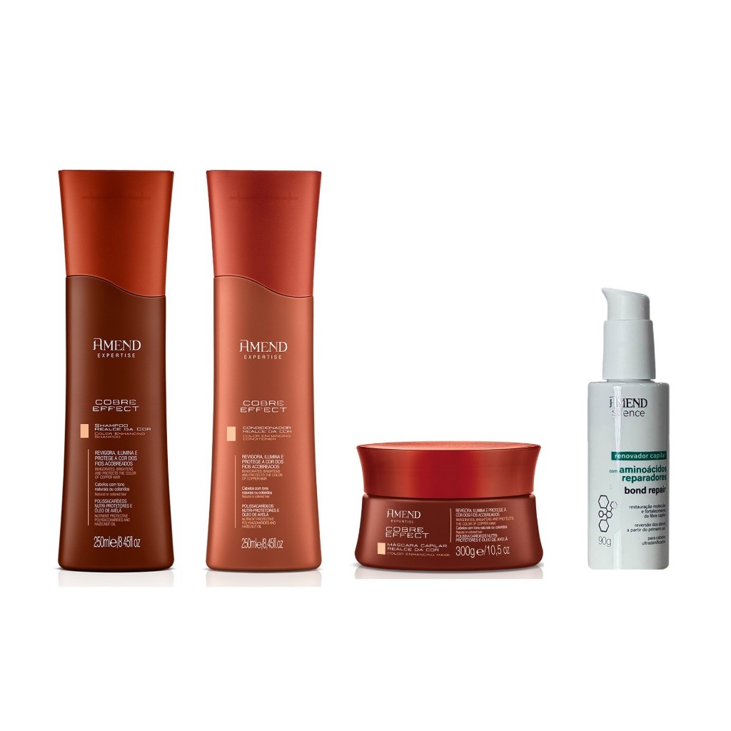 Amend Expeertise Kit Cobre Effect com 3 produtos + Renovador Capilar 90g