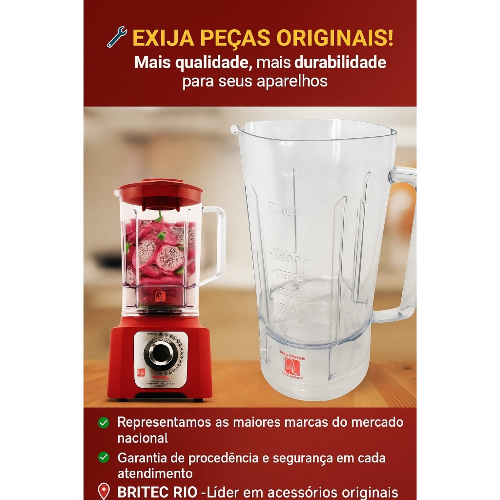 Copo sem tampa e sem laminas Para  Liquidificador Arno Power Max 1400 Limpa Fácil Ln56 Original