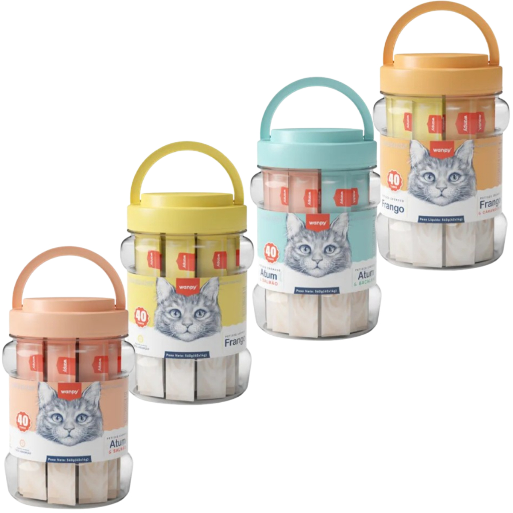 Petiscos Creamy Truly Wanpy Para Gatos 25un/40un/50un em Oferta na Shopee