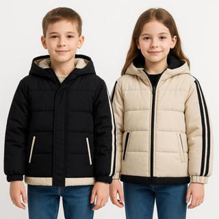 Jaqueta Bobojaco punho punho elastico e faixa puffer Infantil Grosso especial pra frio com capuz Menino e Menina Inverno em Oferta na Shopee