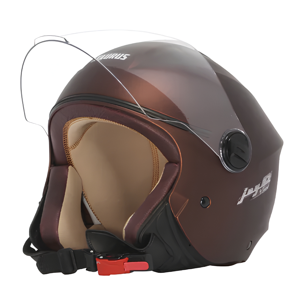 Capacete Aberto Taurus Marrom Fosco Joy23 By Taurus Com Viseira Acoplada Urbano