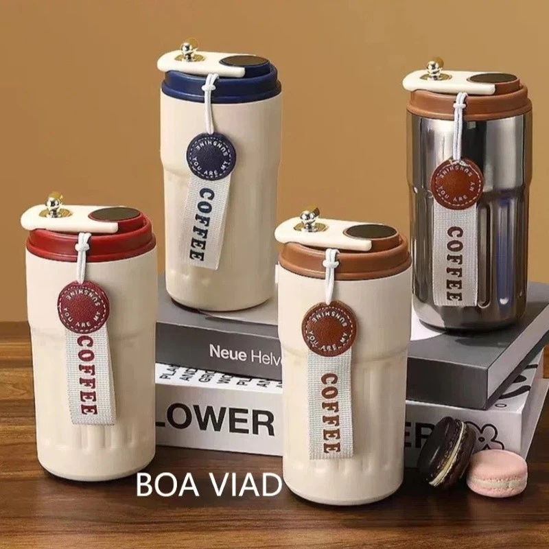 Copo térmico inteligente de 450ml Xícara de café em aço inoxidável 316 que acompanha copo de isolamento em Oferta na Shopee