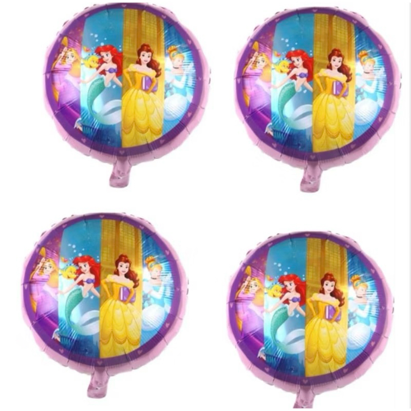 Kit C/5/10/15 balões metalizado princesas redondo mede 45 cm em Oferta na Shopee
