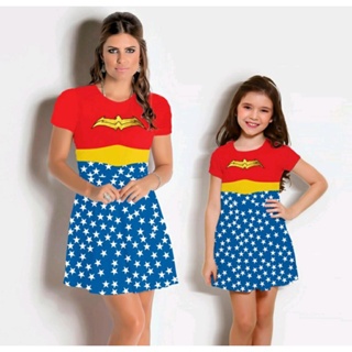 Vestido Fantasia Mulher Maravilha estrelas ( pronta entrega )