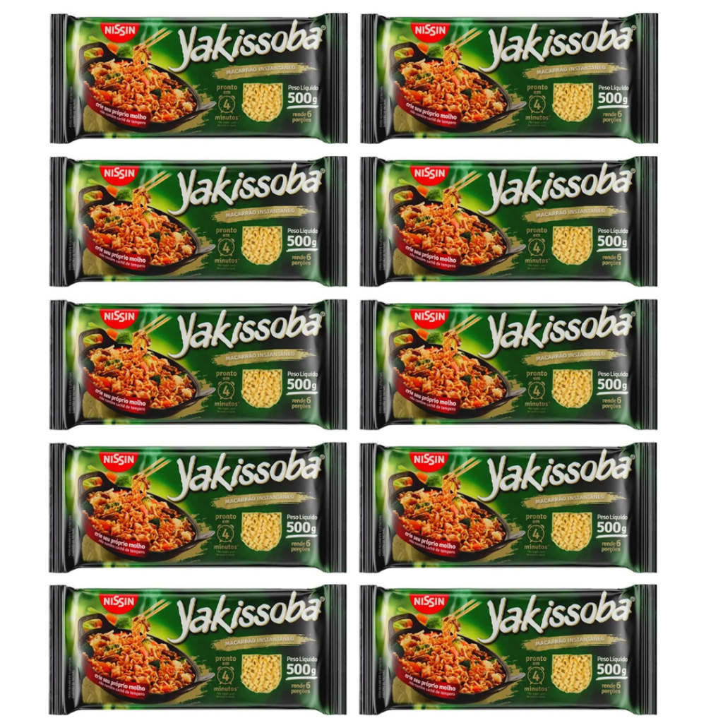10 Macarrão Instantâneo Para Yakisoba Yakissoba Nissin 500g