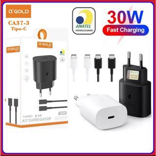 Kit Carregador 30W Turbo 6.1A com cabo Tipo-C pra Tipo-C carregador Samsung  A Gold original em Oferta na Shopee