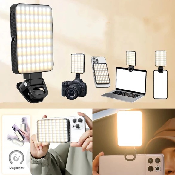 Luz  Ring Light Beleza Portátil Selfie Anel Luminoso para Celular Câmera e Notebook Carregamento Clipe Ref:XJ77