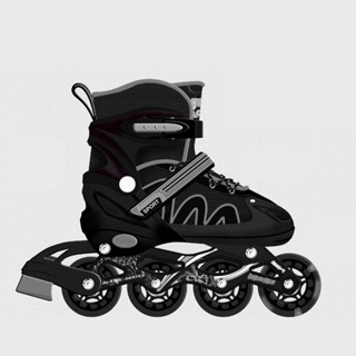 Patins Roller Inline Reto Meninos Preto Com Prata Ajustavel ( Primeira Roda Com Led ) Black Friday em Oferta na Shopee