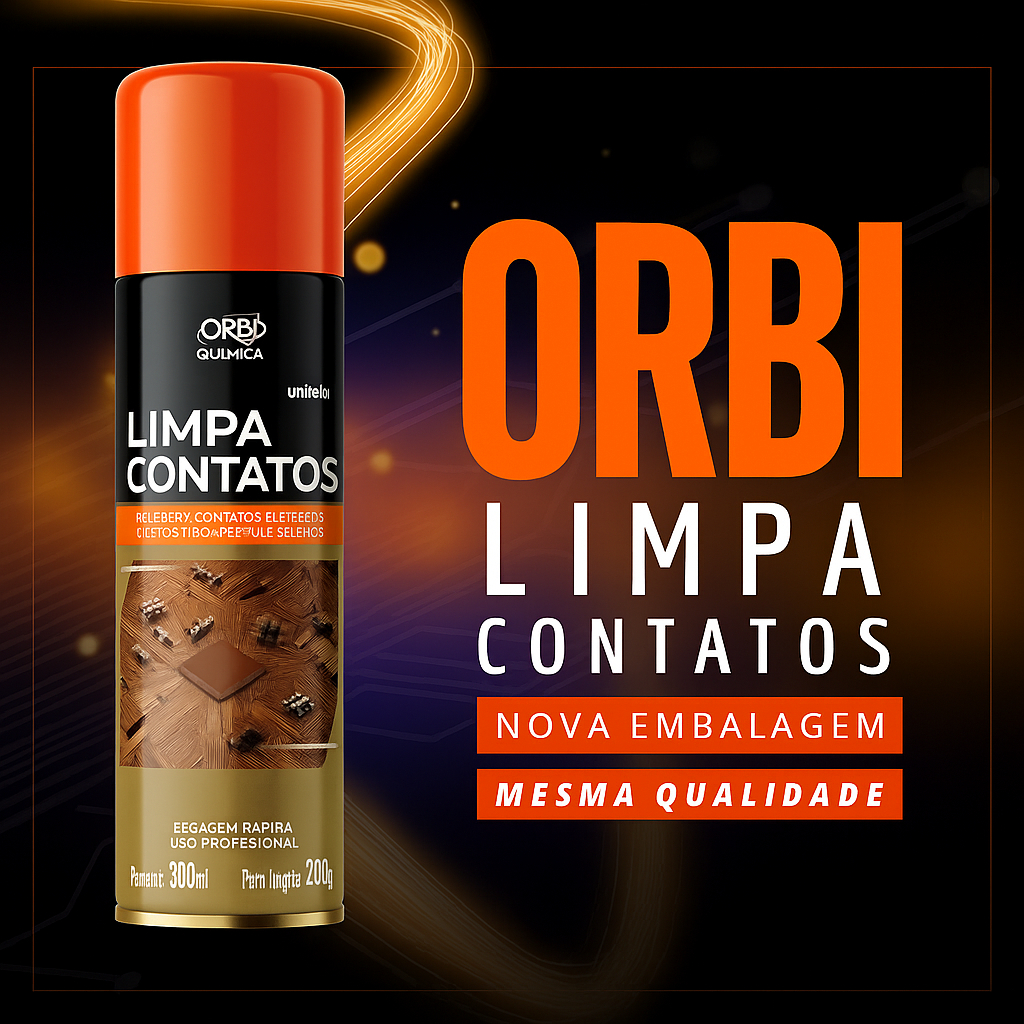 Spray Limpa Contato Orbi Química – Ideal para Placas, Conectores e Eletrônicos
