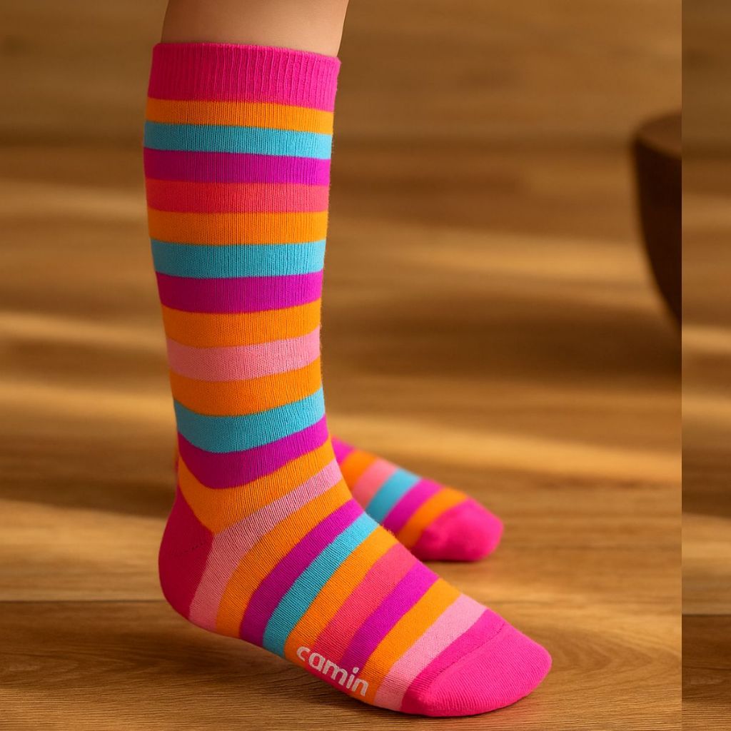Meia Cano Alto 3/4 Infantil Menina Meiga Delicada Várias Estampas Macia Estilosa Conforto Promoção