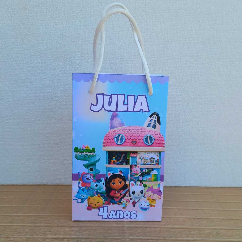PEGUE E MONTE - Sacolinha Surpresa Personalizada Casa Mágica da Gabby Festa de Aniversário Lembrancinha